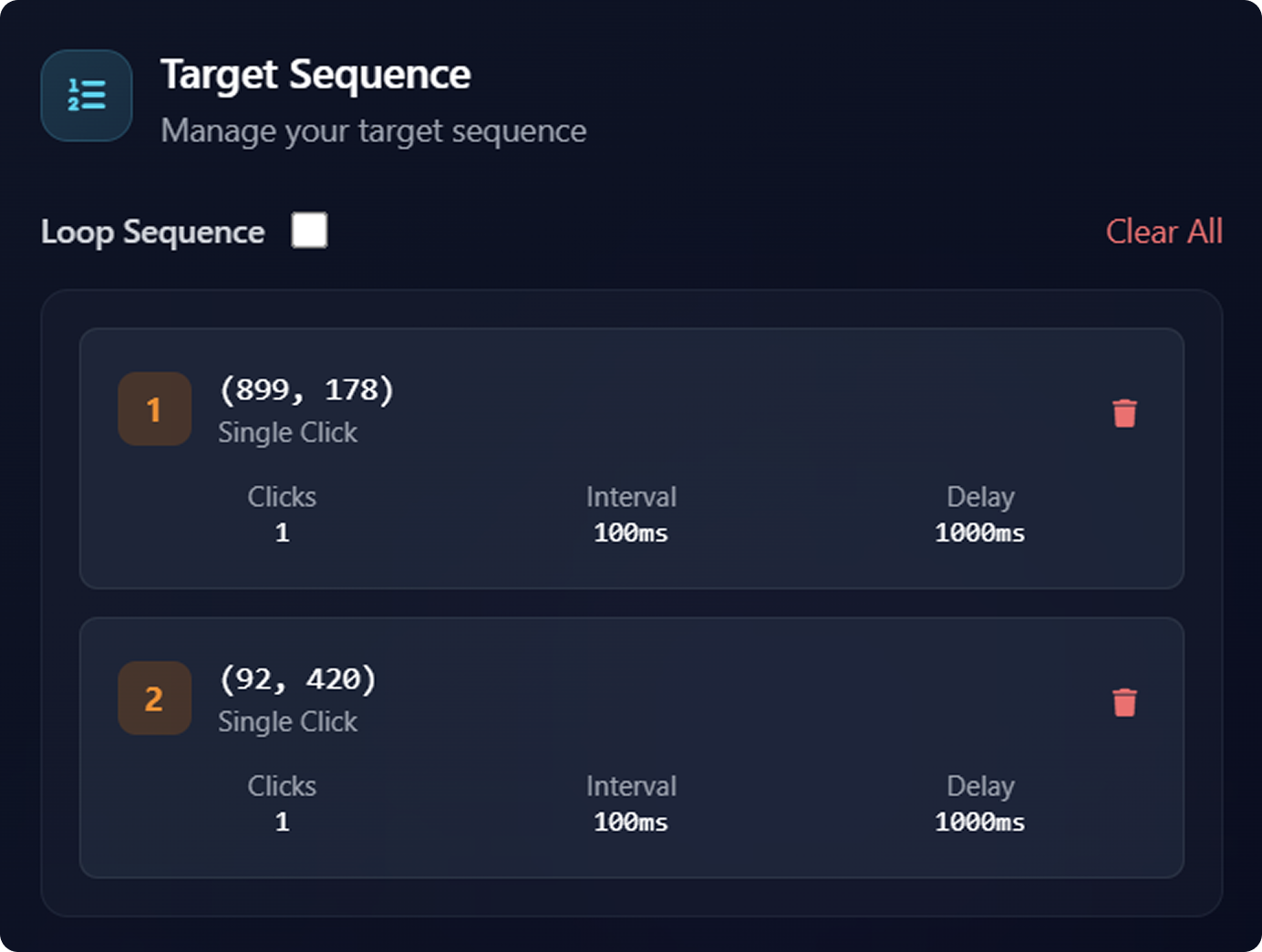 Step 3 — Add position to the target sequence panel